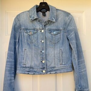 White House Black Market Light Blue Denim Jacket